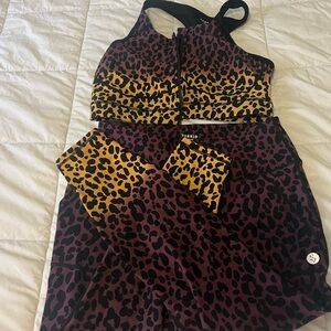 Torrid Purple and Black Leopard Print Activewear